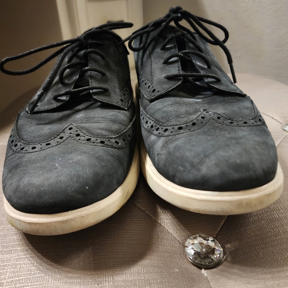Cole Haan Mens Black Suede Oxford Shoes